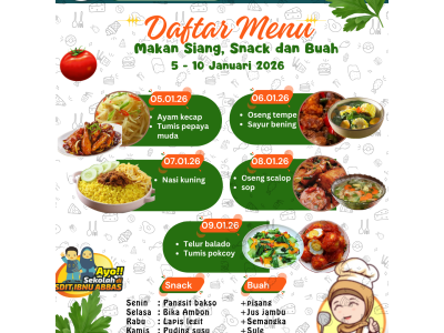 Menu makan siang Januari 2026